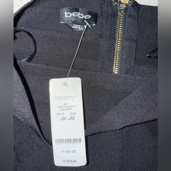 Bebe High-Waist Black Bandage Skirt – NWT – Size M - Picture 3 of 5